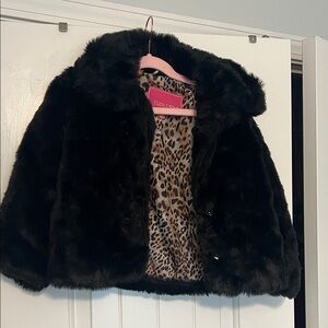 Girls Black Faux Fur coat size 4